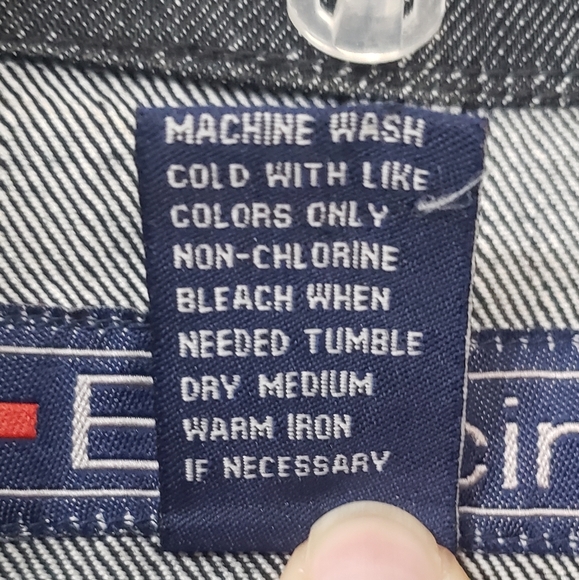 Baccini Dark Denim Utility Styled Shacket Button Front with Belt Size: M - Picture 6 of 6